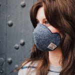 Harris Tweed® Face Covering (Grey Blue Herringbone)