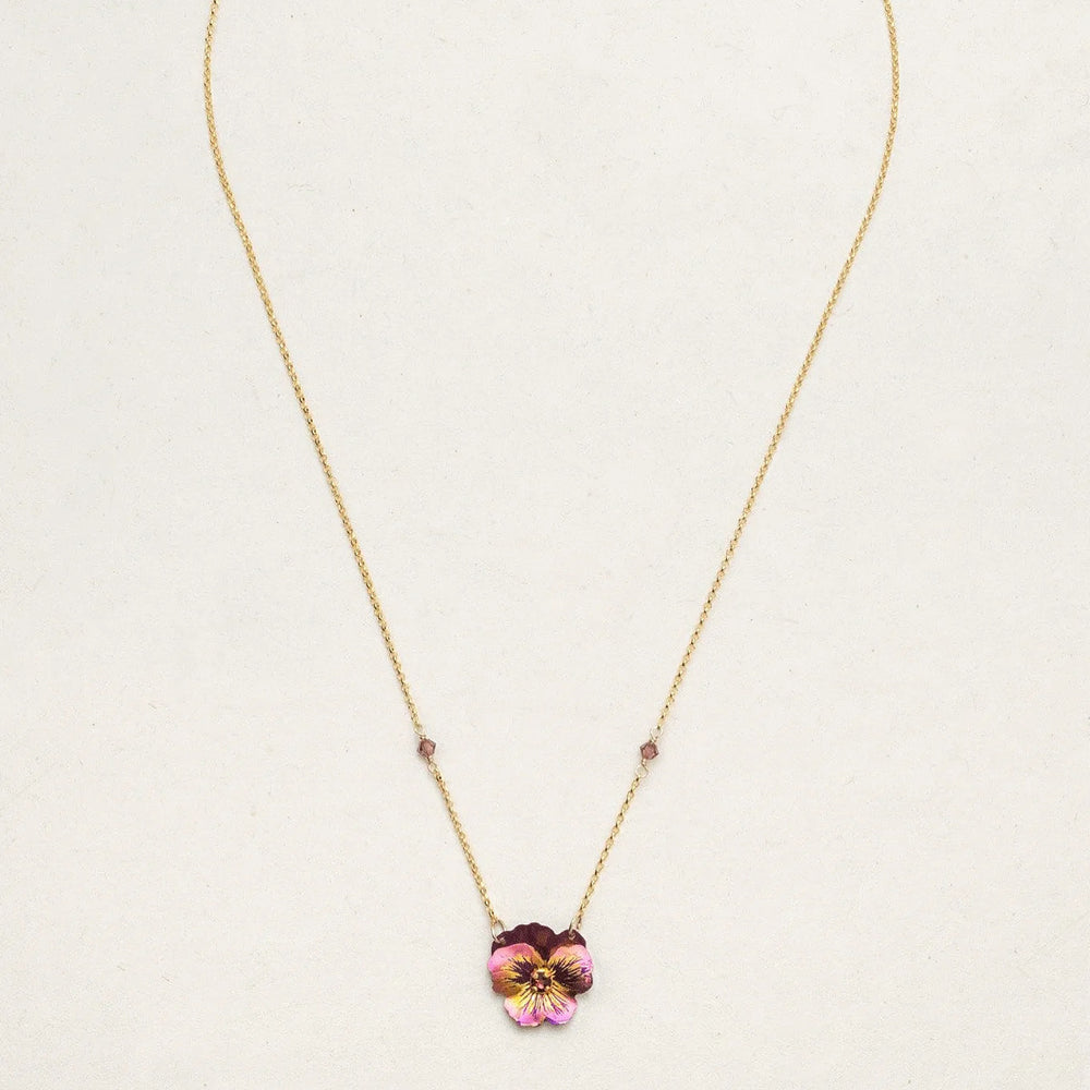 Garden Pansy Pendant Necklace