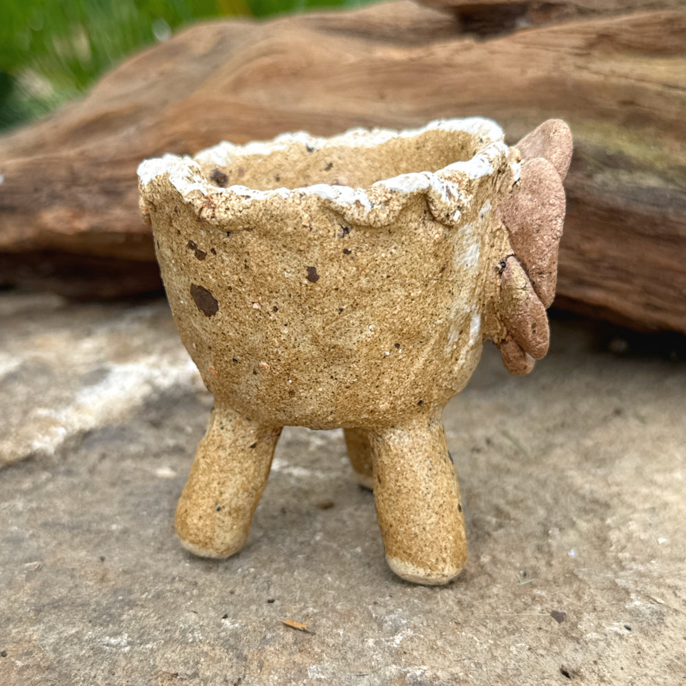 Jurian Handcrafted Pot- Neutral Flower