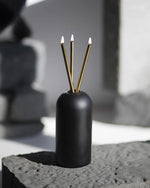 Black Wylie Vase Set with Everlasting Candles