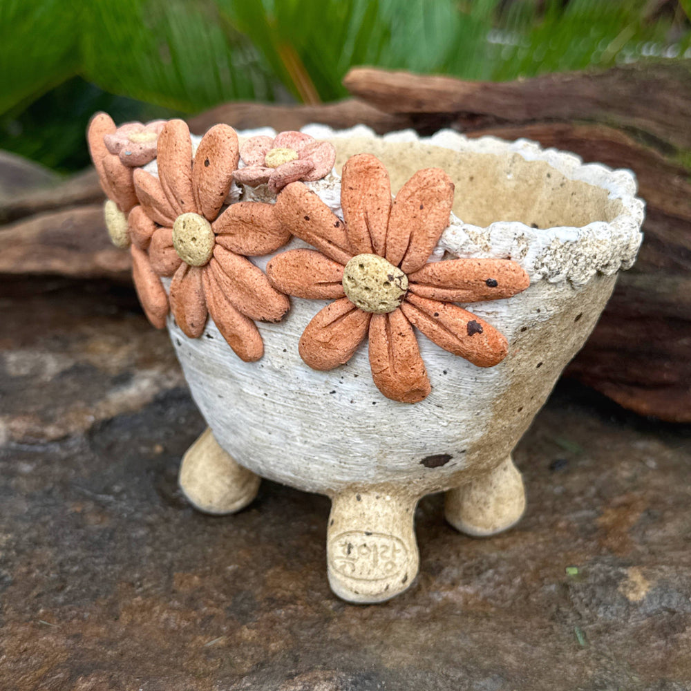 Jurian Handcrafted Pot- Orange Flowers