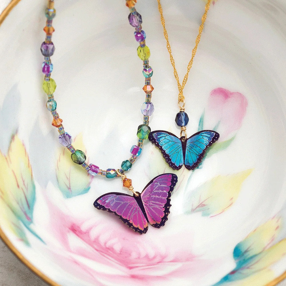 Bella Butterfly Pendant Necklace (Blue Radiance)