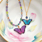 Bella Butterfly Pendant Necklace (Blue Radiance)