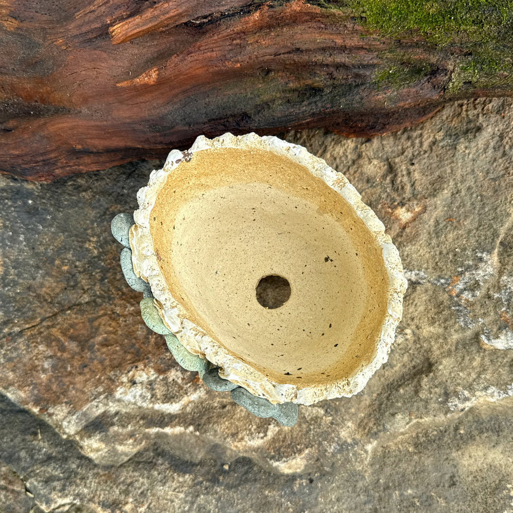 Jurian Handcrafted Pot- Trio of Blue Flowers