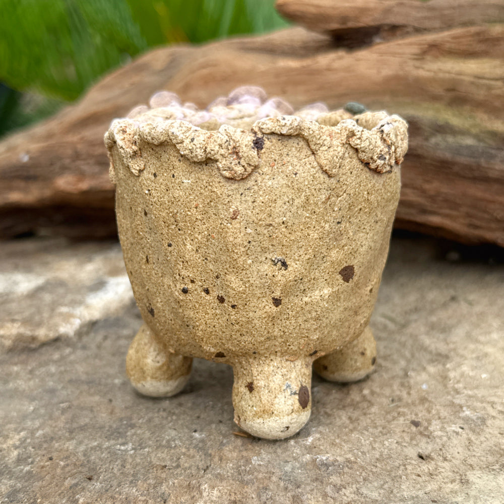 Jurian Handcrafted Pot- Neutral Flowers