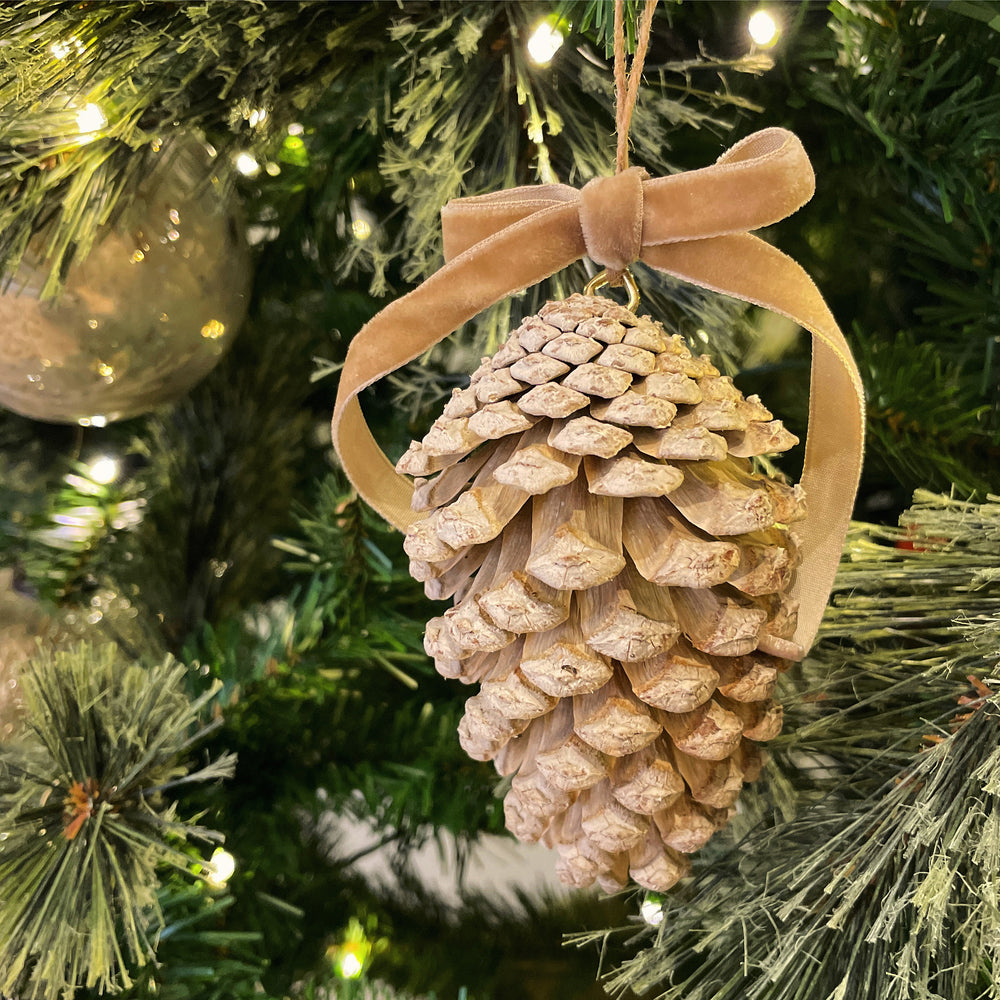 Bleached Pinecone Ornament