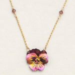 Garden Pansy Pendant Necklace