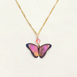 Bella Butterfly Pendant Necklace (Living Coral)