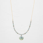 Shelby Beaded Pendant Necklace (Sage)