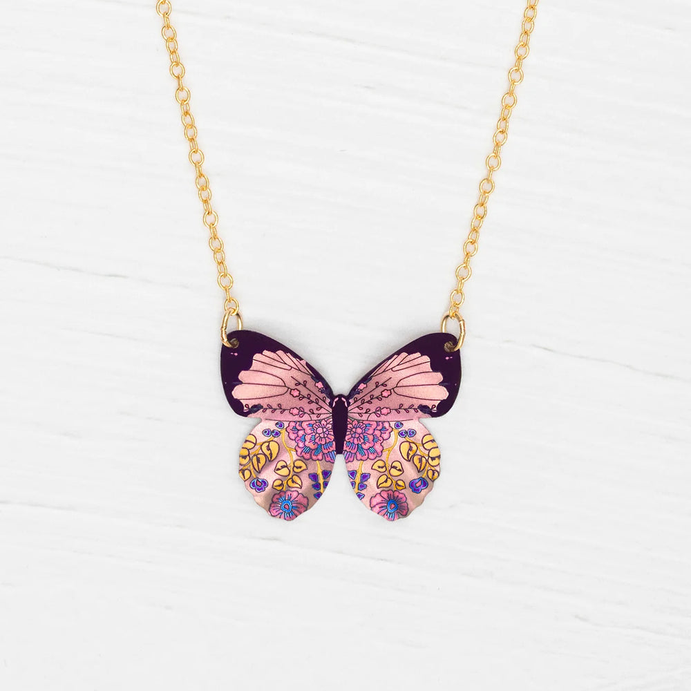 Blooming Butterfly Necklace (Radiant Pink)