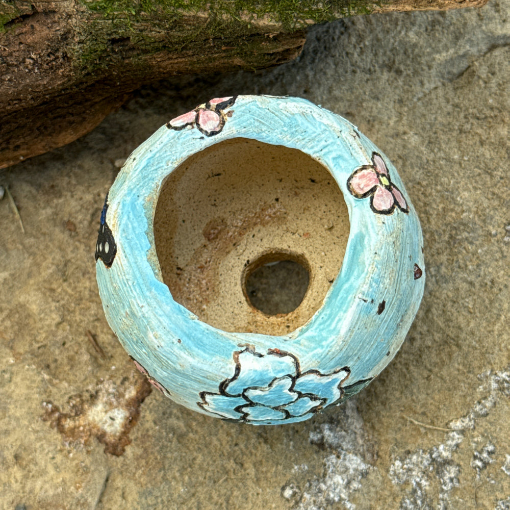 Jurian Handcrafted Pot- Blue Butterfly