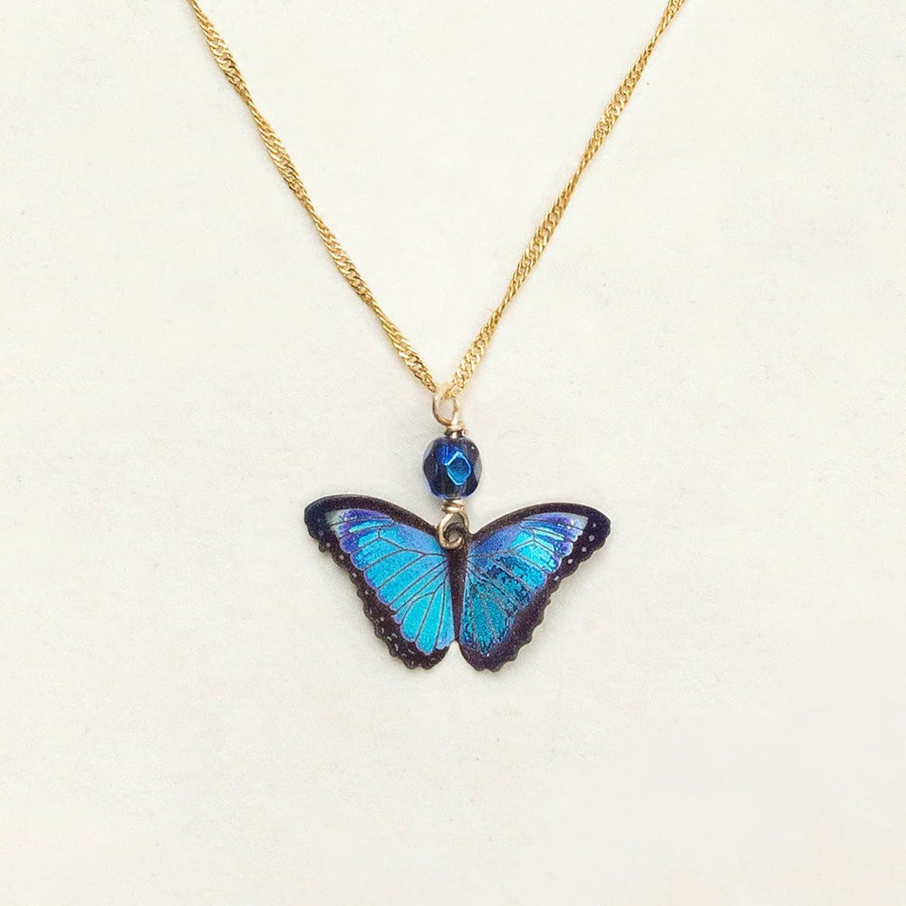 Bella Butterfly Pendant Necklace (Blue Radiance)