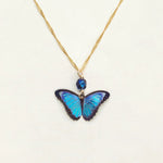 Bella Butterfly Pendant Necklace (Blue Radiance)