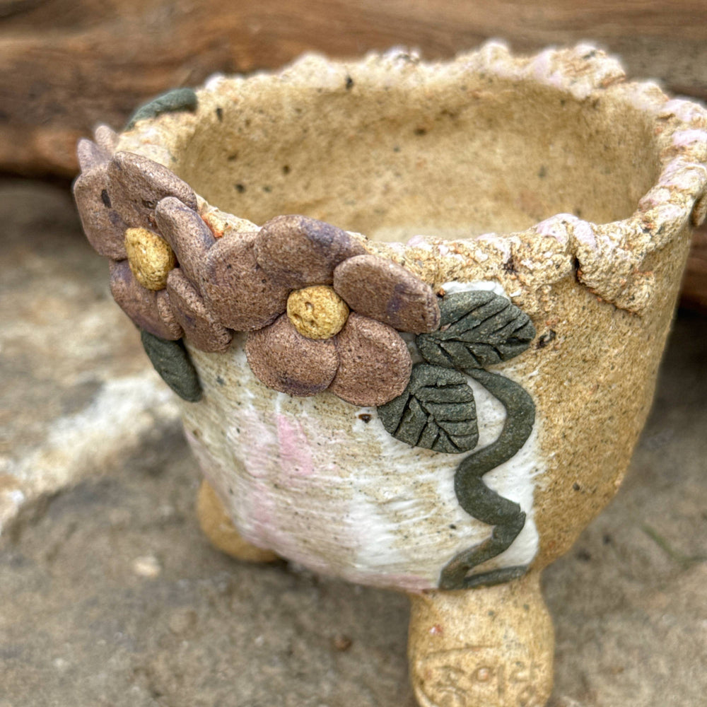 Jurian Handcrafted Pot- Neutral Flowers