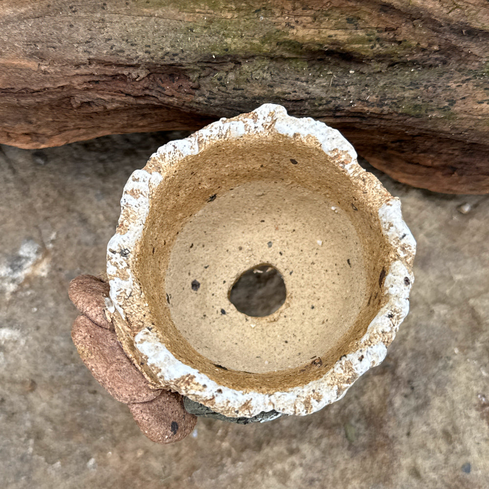 Jurian Handcrafted Pot- Neutral Flower