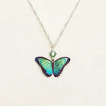 Bella Butterfly Pendant Necklace (Green Flash)