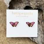 Petite Bella Butterfly Post Earrings (Living Coral)