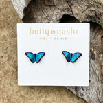 Petite Bella Butterfly Post Earrings (Blue Radiance)