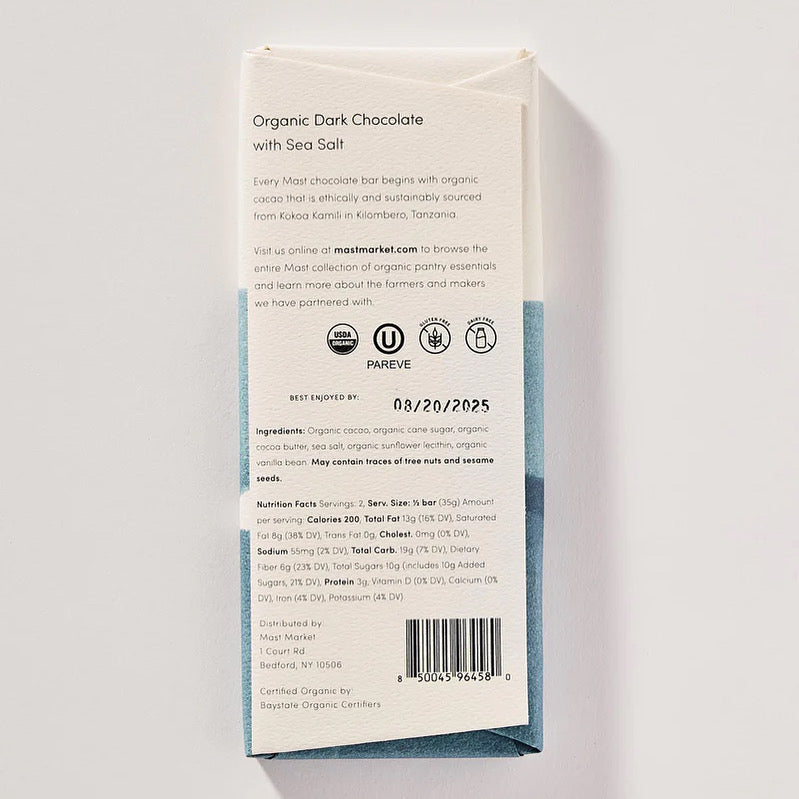 Organic Dark Chocolate with Sea Salt