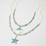 Shelby Beaded Pendant Necklace (Sage)