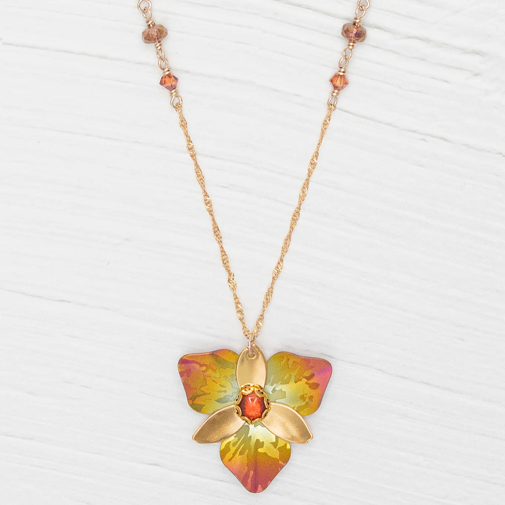 Orla Drop Pendant Necklace (Golden Mist)