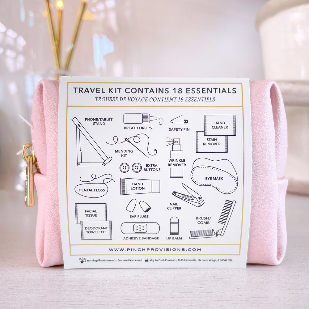 Pinch Provisions Pink Vegan Leather Travel Kit