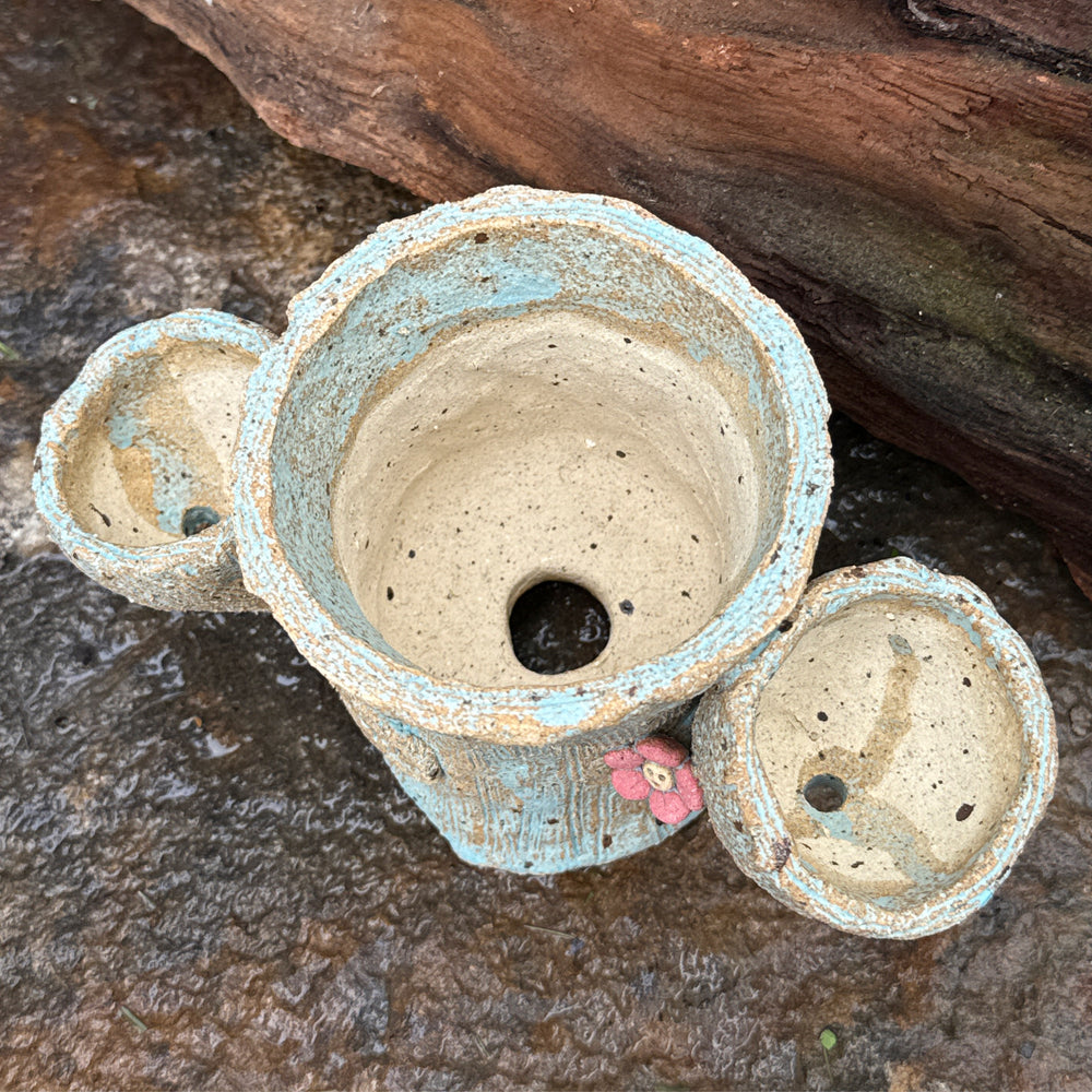 Jurian Handcrafted Pot- Three Hole Planter