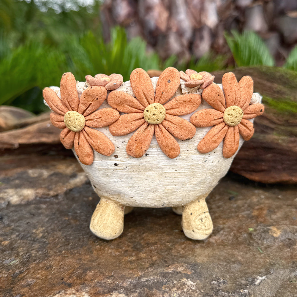 Jurian Handcrafted Pot- Orange Flowers