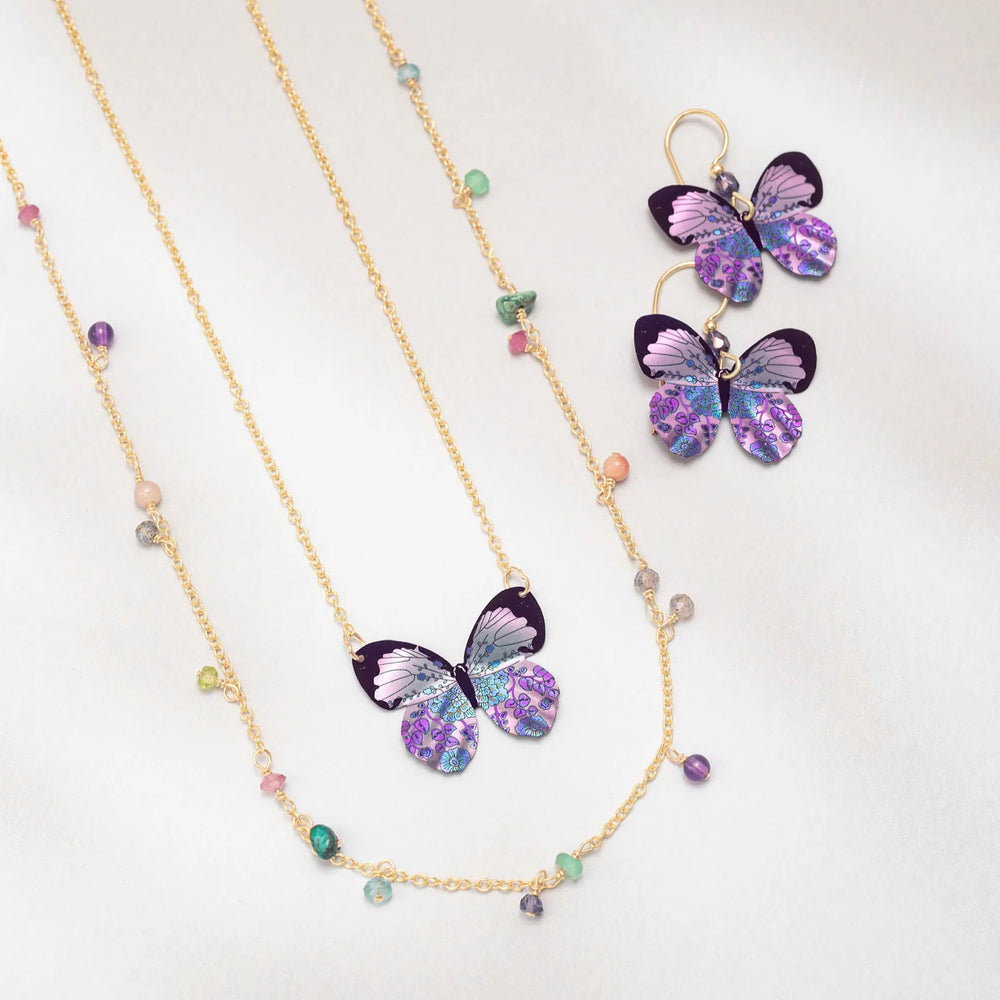Blooming Butterfly Necklace (Radiant Purple)