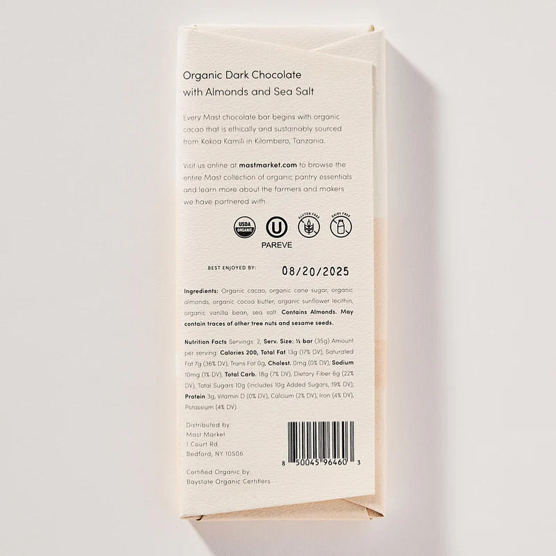 Organic Dark Chocolate with Almond and Sea Salt