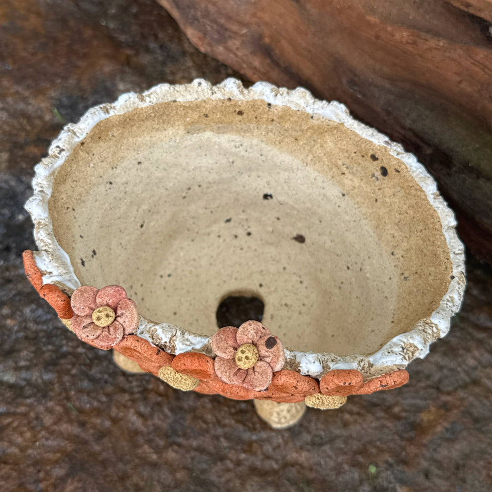 Jurian Handcrafted Pot- Orange Flowers