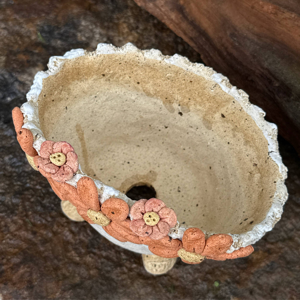 Jurian Handcrafted Pot- Orange Flowers