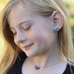 Bella Butterfly Necklace for Kids (Blue Radiance)