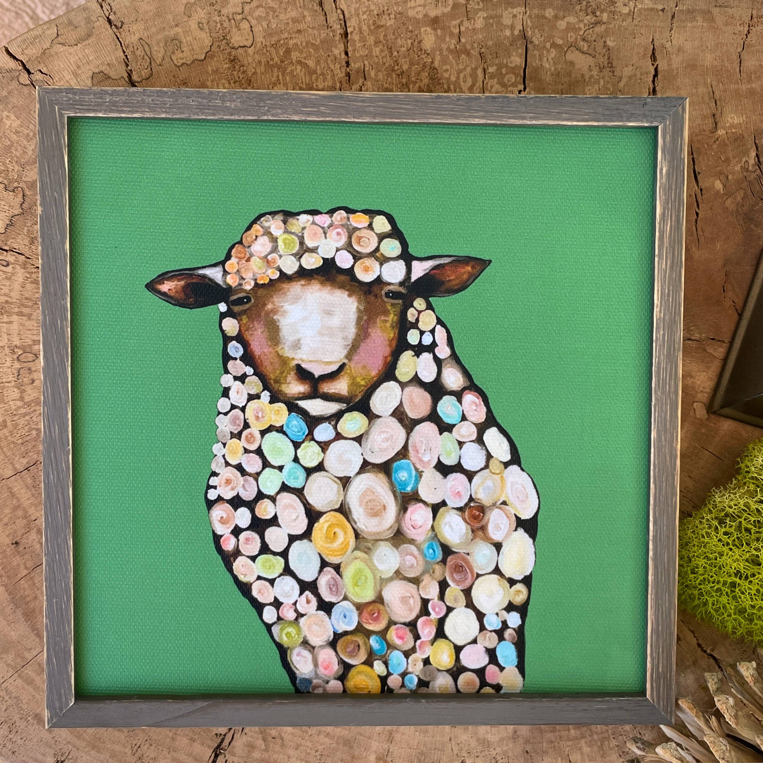 キャンバス油絵 　あり　くるくるカラフルSheep Sheep by Eli Halpin – Cedar Creek Farmhouse