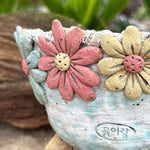 Jurian Handcrafted Pot- Sky Blue Flowers