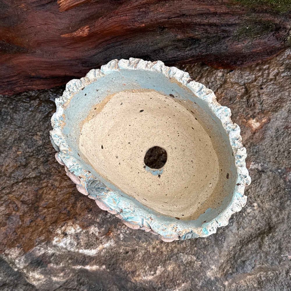 Jurian Handcrafted Pot- Mauve Flower Rim