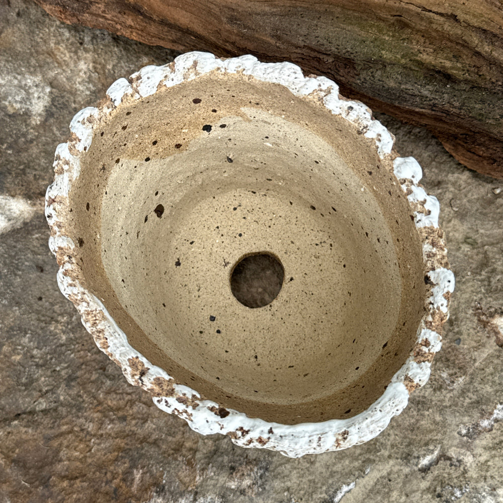 Jurian Handcrafted Pot- Oval Blue Butterflies