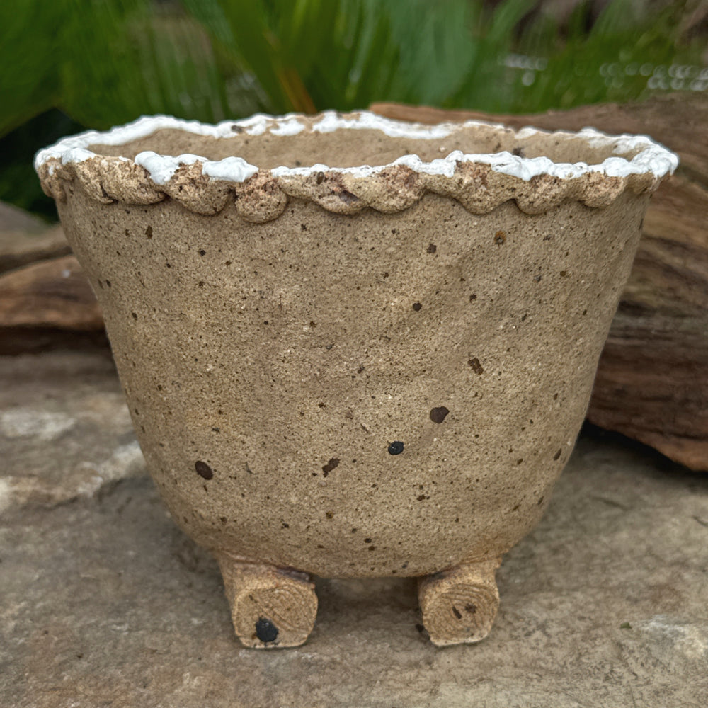 Jurian Handcrafted Pot- Oval Blue Butterflies