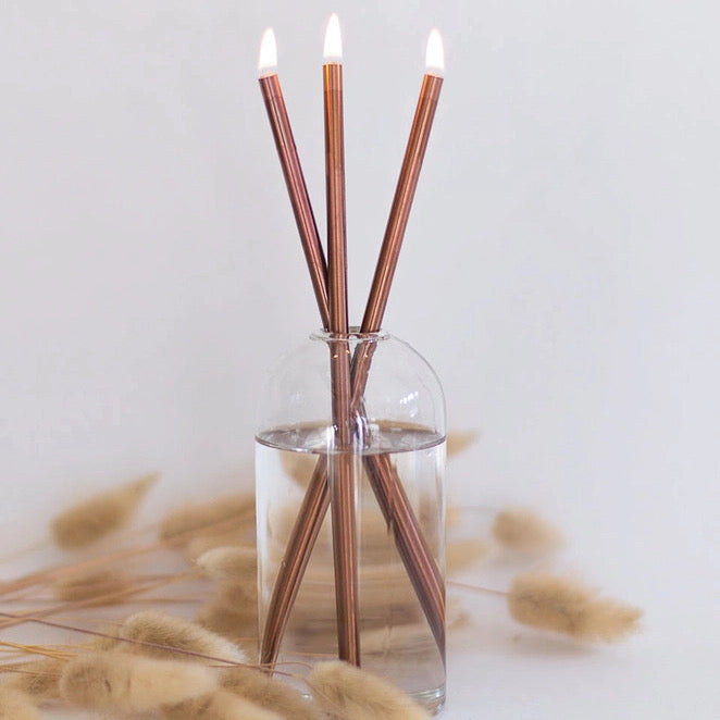 Wylie Vase Set with Copper Everlasting Candles