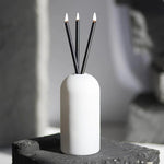 White Wylie Vase Set with Everlasting Candles