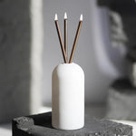 White Wylie Vase Set with Everlasting Candles