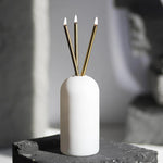 White Wylie Vase Set with Everlasting Candles