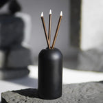 Black Wylie Vase Set with Everlasting Candles