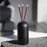 Black Wylie Vase Set with Everlasting Candles