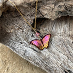 Bella Butterfly Pendant Necklace (Living Coral)