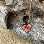 Garden Pansy Pendant Necklace