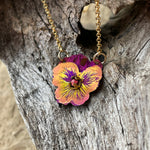 Garden Pansy Pendant Necklace