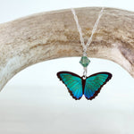 Bella Butterfly Pendant Necklace (Green Flash)