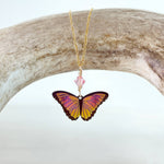 Bella Butterfly Pendant Necklace (Living Coral)