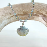 Shelby Beaded Pendant Necklace (Sage)